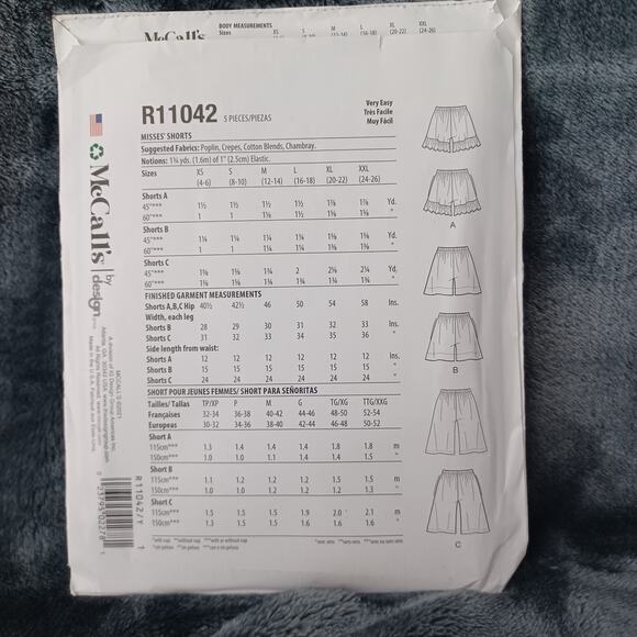 McCalls R11042 Shorts and Capris - Picture 2 of 5